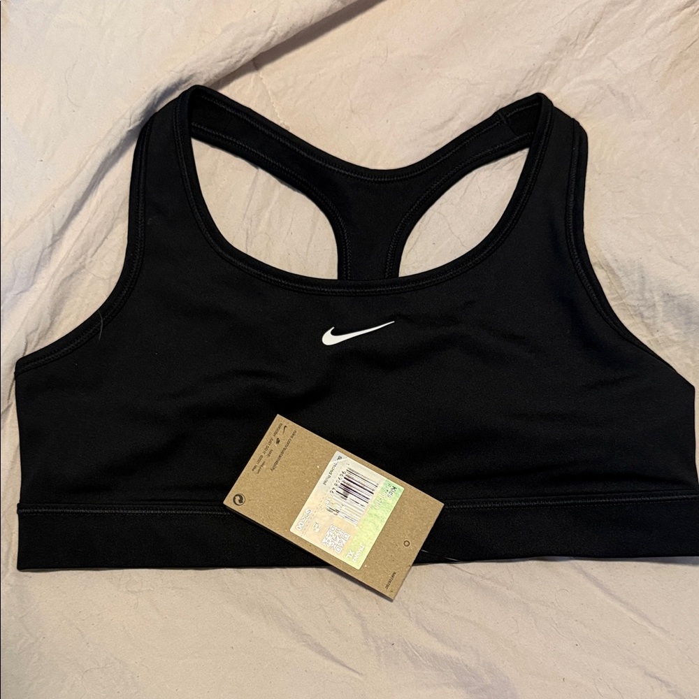 Nike kids  Black Sports Bra with White Logo
